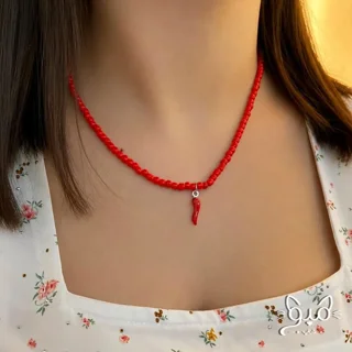 گردنبند منجوقی فلفل قرمز 🌶️